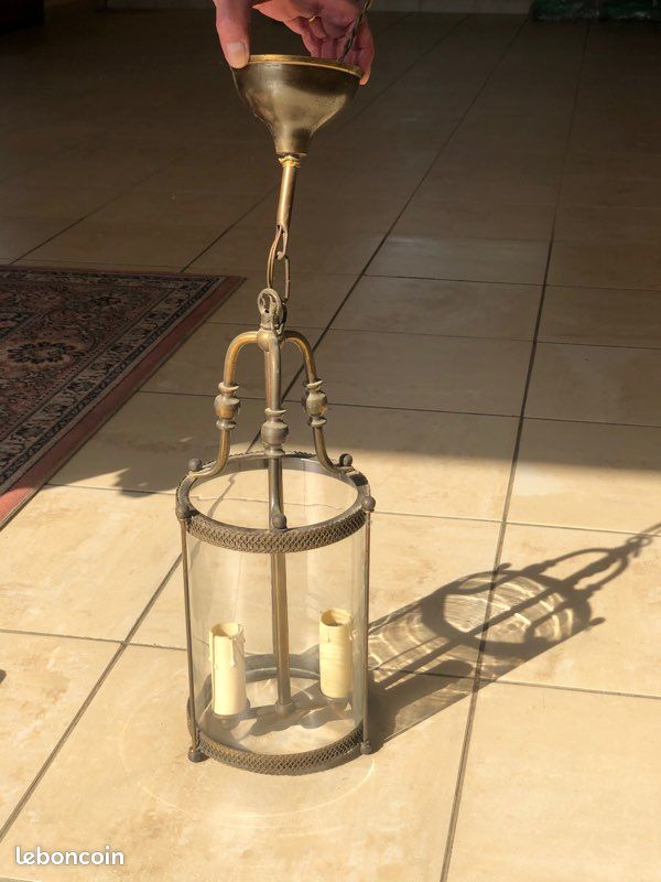 Suspension bronze et verre (image 1)