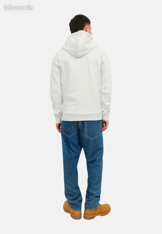 Sweat à capuche JACK & JONES – Gris clair, Taille S (image 3)