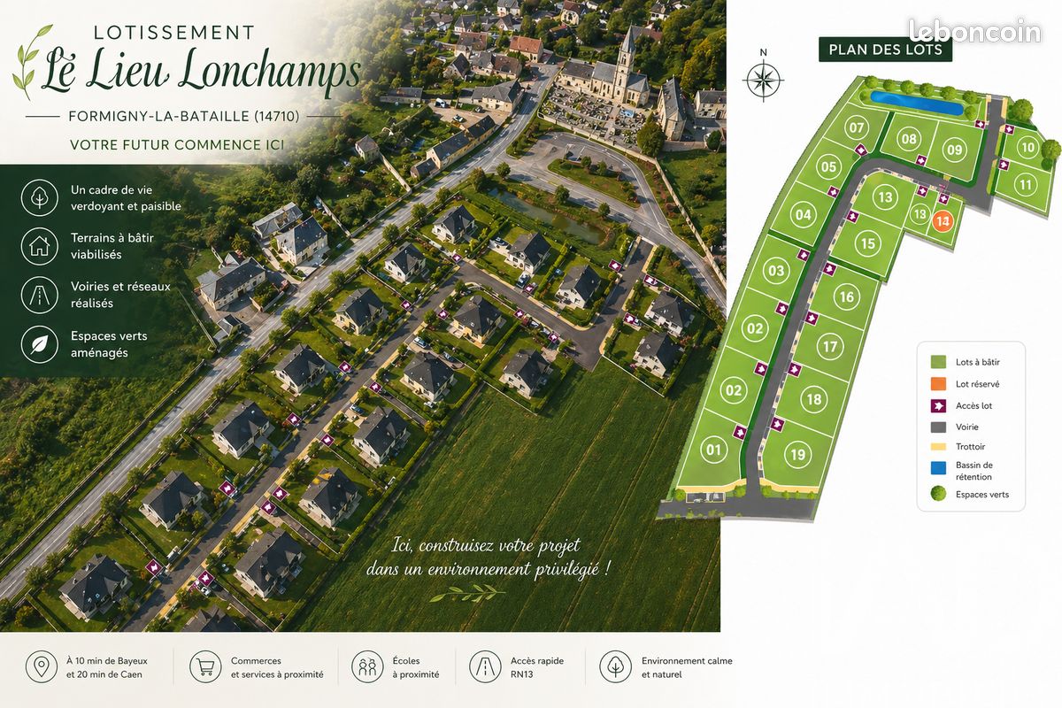 Terrain 474 m² · à Formigny la Bataille · 474 m² · 52 500 €