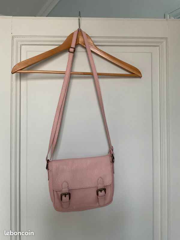 Sac à bandoulière rose (image 1)