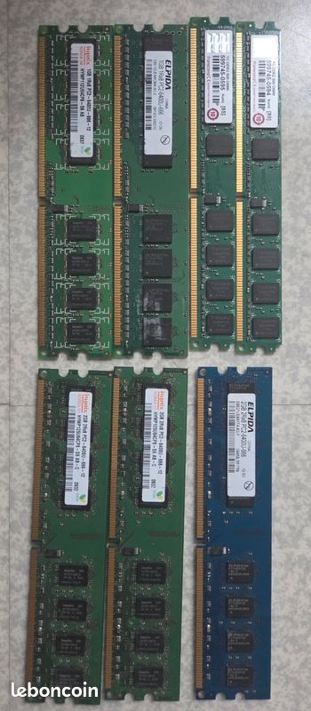 Barrette Mémoire 1Go RAM DDR2 Nanya NT1GT64U8HB0BY-25C DIMM PC2-6400U 2Rx8 Barrette Mémoire 1Go RAM DDR2 Nanya NT1GT64U8HB0BY-25C DIMM PC2-6400U 2Rx8