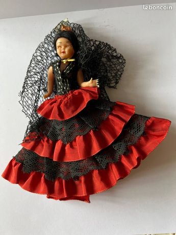 Poupée Ancienne Danseuse De Flamenco - Espagne - Années 1920 - Tissu