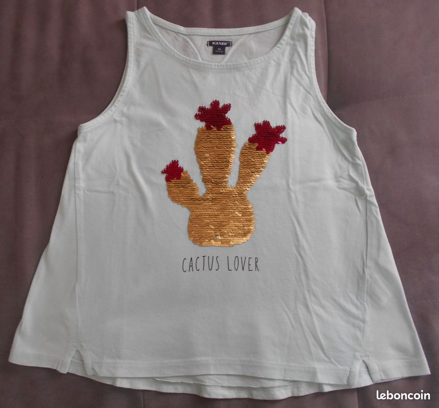 Débardeur Fille Gymboree Blanc à Fleurs Bleues - Taille US 5 - Coton - Très Bon état