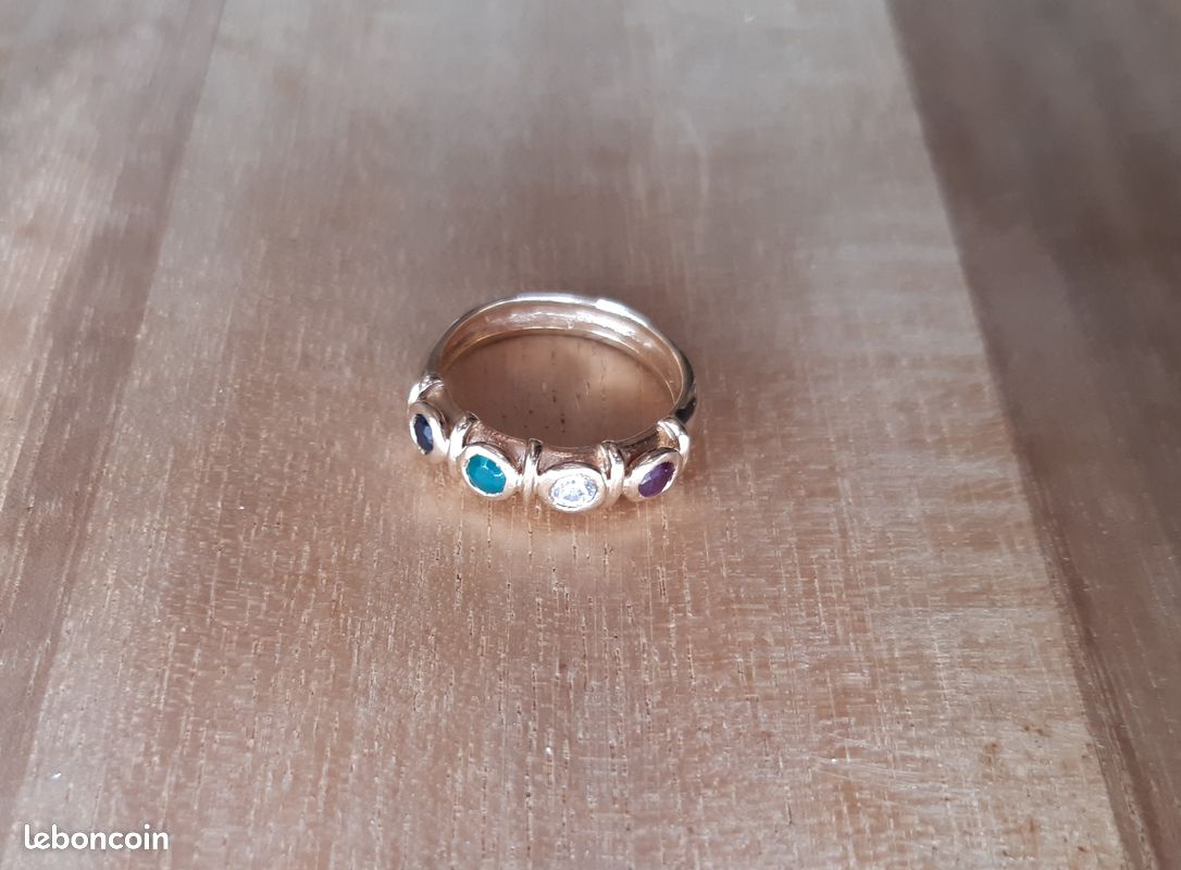 Bague plaquée or avec pierres (image 2)