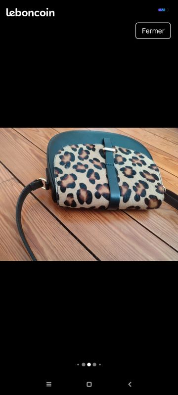 Sac cuir noir léopard (image 6)
