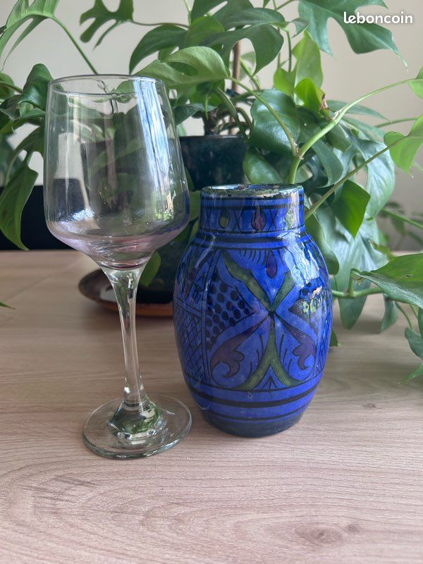 Poterie berbère marocaine bleu cobalt (image 8)