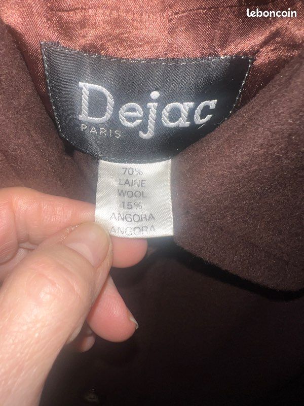 Manteau vintage premium marron laine cachemire angora (image 3)