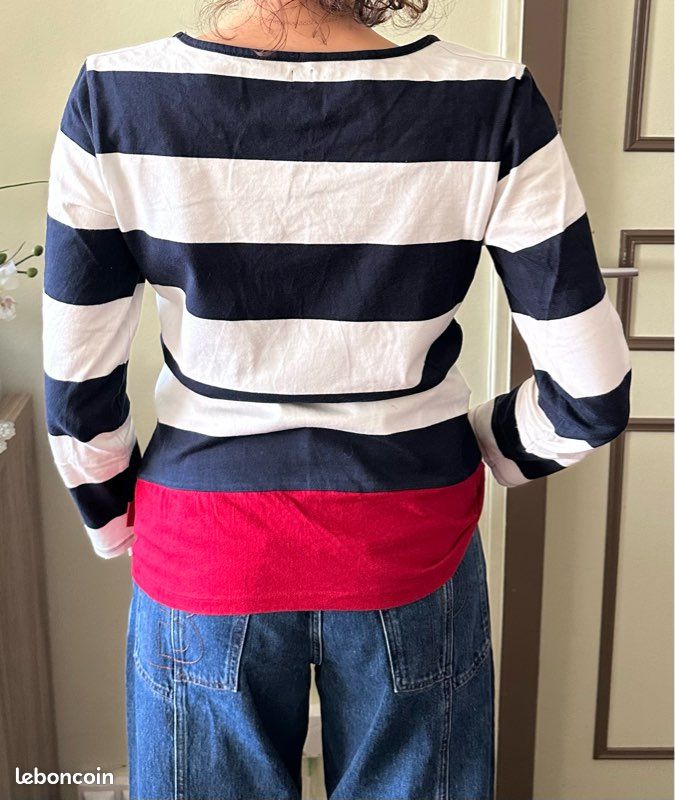 Pull marinière doux en coton, Taille M, Terre de Marins (image 5)