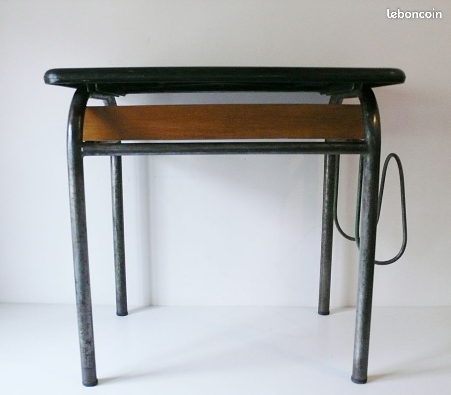 BUREAU ECOLIER EN METAL BOIS / BAKELITE années 50 VINTAGE DESIGN ATELIER 1950 (image 7)