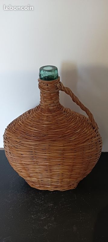 Bonbonne bouteille osier (image 1)