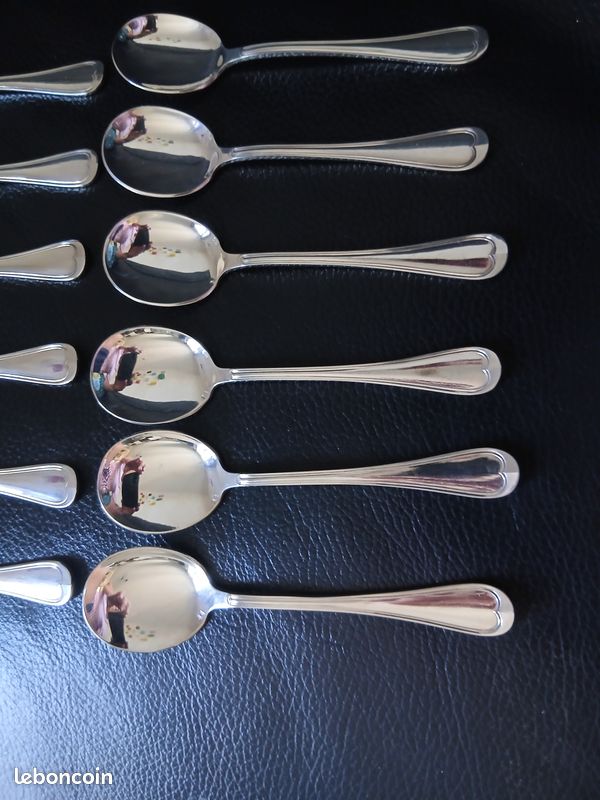 12 cuillères à glace en métal argenté (image 3)