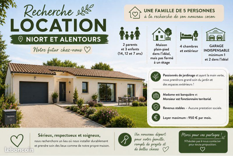 Maison 5 pièces 130 m² · à Niort · 130 m² · 950 €/mois