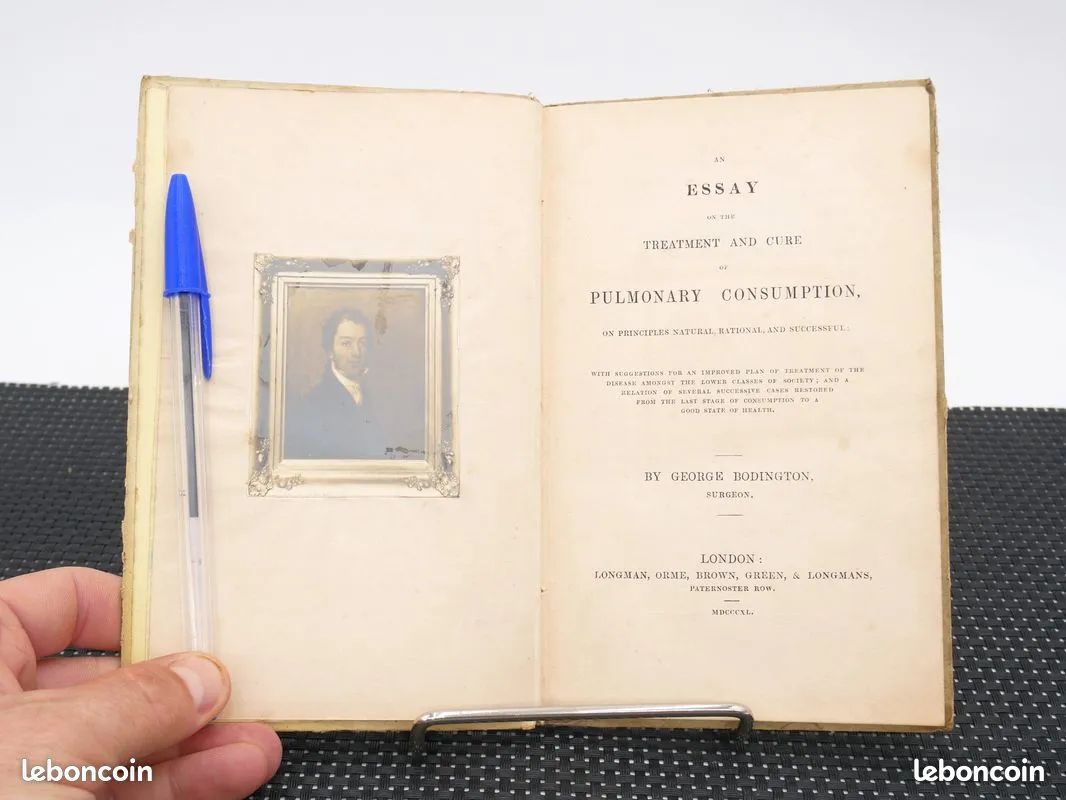 Treatment and Cure of PULMONARY CONSUMPTION (1840, eo) George BODINGTON / " Traitement et guérison de la Consomption PULMONAIRE " (dépérissement progressif) (image 1)