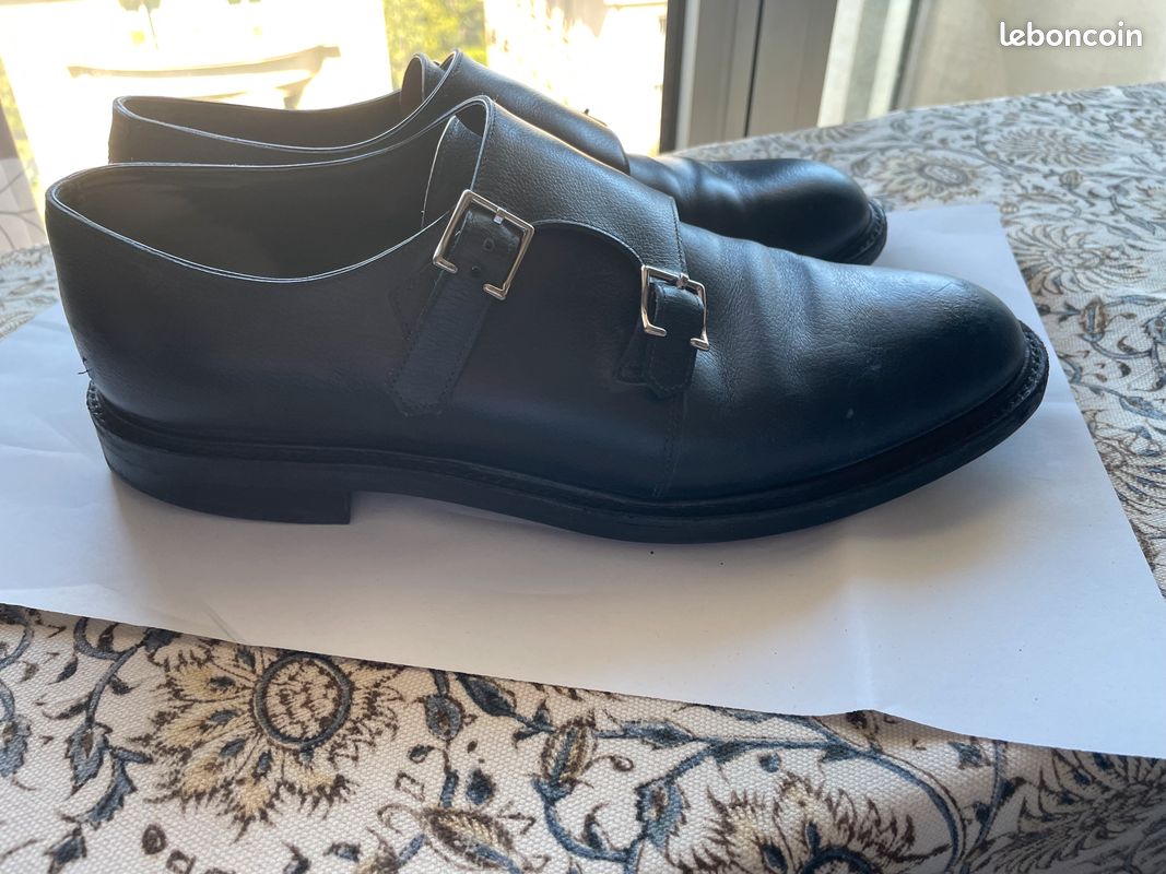 Bottes John Lobb Moor En Cuir Grainé Bleu - Taille UK 10 (US 11, EU 44) - Occasion Bon état