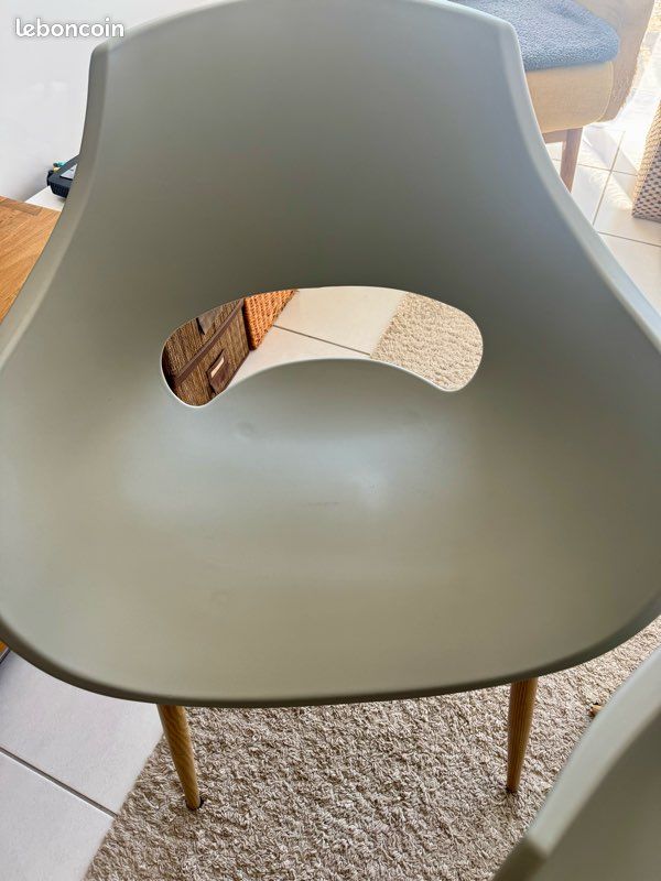Lot de 2 chaises scandinaves gris flair avec accoudoir un (image 3)