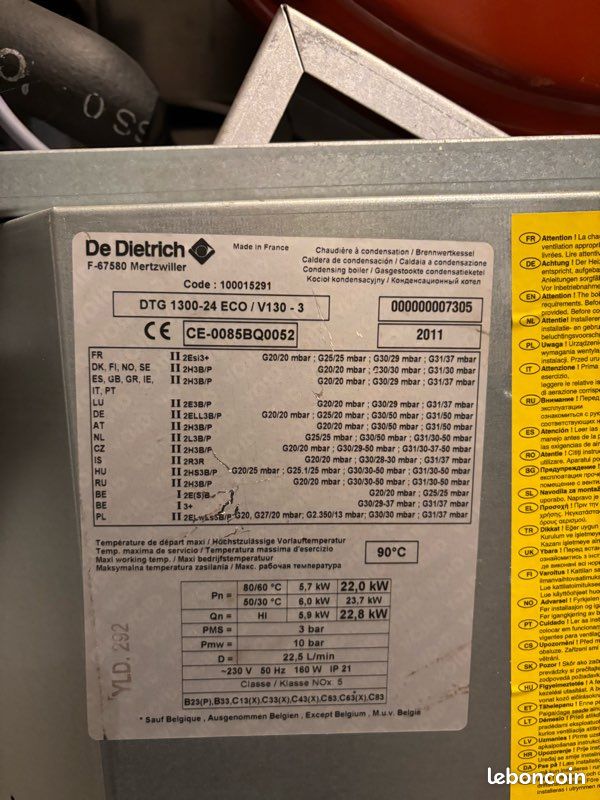 Chaudière gaz De Dietrich ECODENS DTG 1300-24 ECO/V130-3 (image 4)