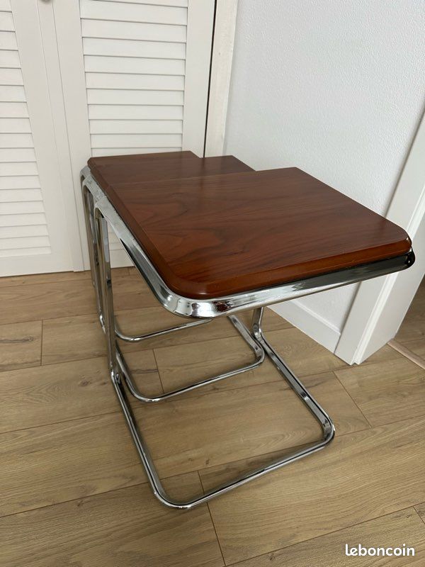 Lot de 3 Tables Gigognes Vintage – Style Bauhaus / Années 70 (image 12)