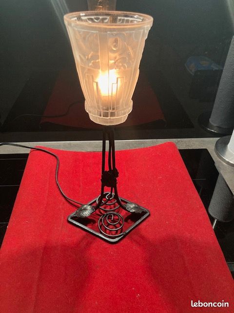 Lampe Tulipe Art Deco Fer Forgé (image 1)