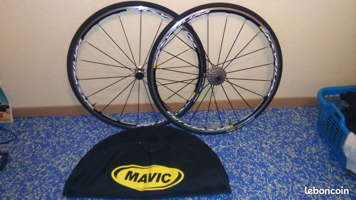 Paire de Roues vélo - Cycle courses Mavic roue libre + pneus + housses (image 2)