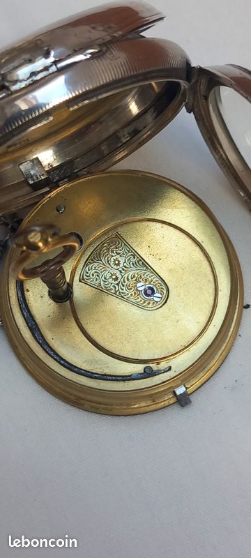 Montre Gousset Ancienne à Coq En Argent - Fabriquée En Angleterre, Occasion, Pour Homme