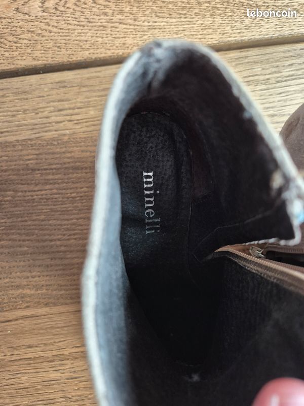 Bottines Compensées Minelli En Cuir Daim Noir - Pointure 39,5 - Occasion En Très Bon état