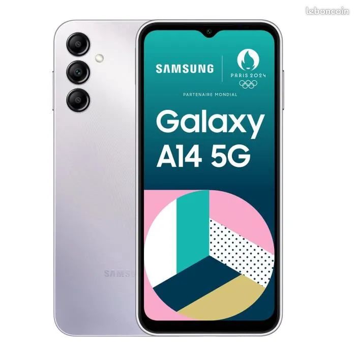 SAMSUNG Galaxy A14 5G Argent 128 Go Téléphone débloqué, opérateur Android (image 1)