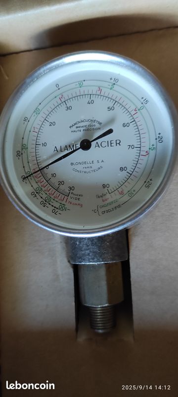 LOT de 4 divers manomètre - manovacumètre - thermomètre anciens & vintage / NANOU68 (BC) (image 6)