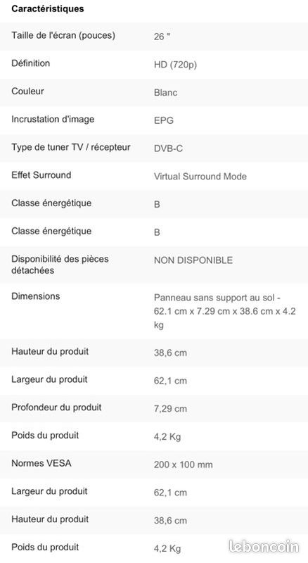 TV LED/LCD LG 26" - rétro-éclairée par LED - 720p (1366 x 760) (image 6)