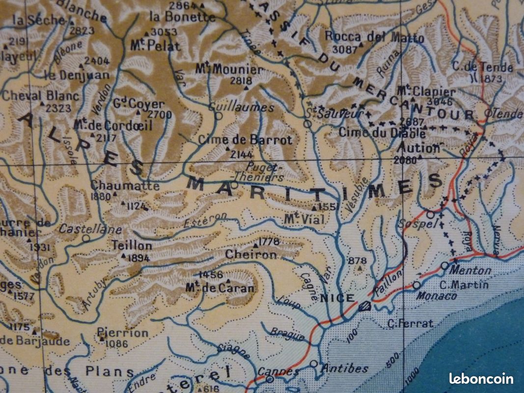 Carte Géologique Originale Des Alpes Françaises – 1951 – Document Ancien – Bon état