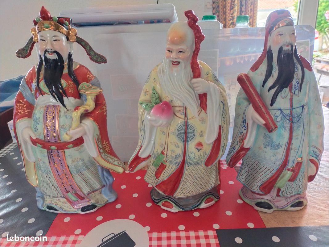 Trois statues de sage chinois (image 1)
