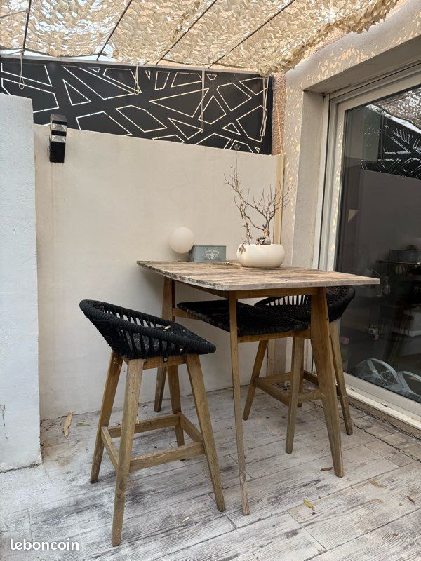 Ensemble Table haute extérieure Joem + 2 chaises (image 5)