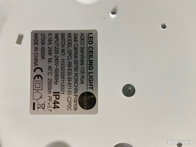 Plafonnier SDN design led intégrée inspire Flow D. 30 cm (image 2)