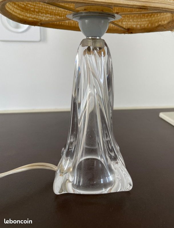 Pied De Lampe Vintage En Cristal Signé DAUM - Style Contemporain - Bon état