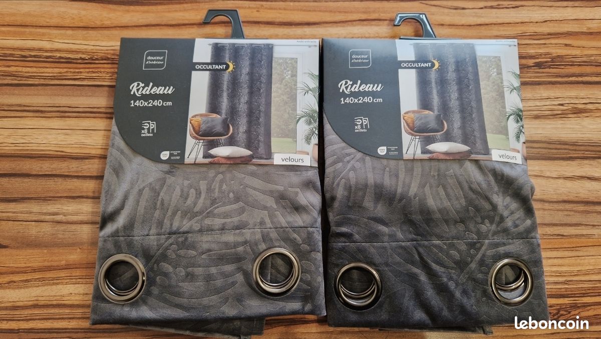 Lot De 2 Rideaux Occultant Phoniques Et Thermiques Chenille Doublés Polaire 140 X 240 Cm osiris Le Fil D'ariane à Prix