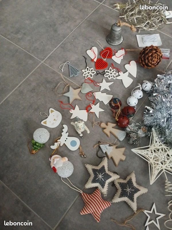 Lot De Décorations De Noël Vintage - Boules, Bougies, Anges, Etc. - Pour Sapin, Occasion