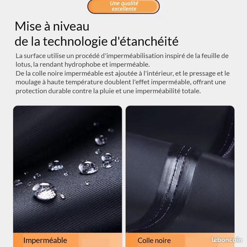 Ensemble Veste et Pantalon Imperméable épais Homme, moto, vélo, balades bord de mer, pour la pluie - pour les livreurs et la livraison à moto - Livraison 3 jours relais (image 3)