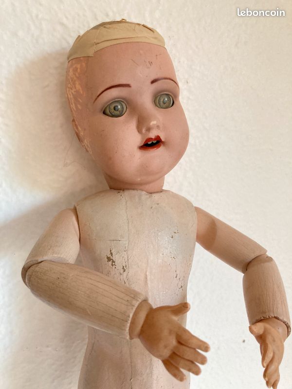 Poupée Ancienne 34 Cm R&B En Caoutchouc Plein Des Années 40-50, Vintage