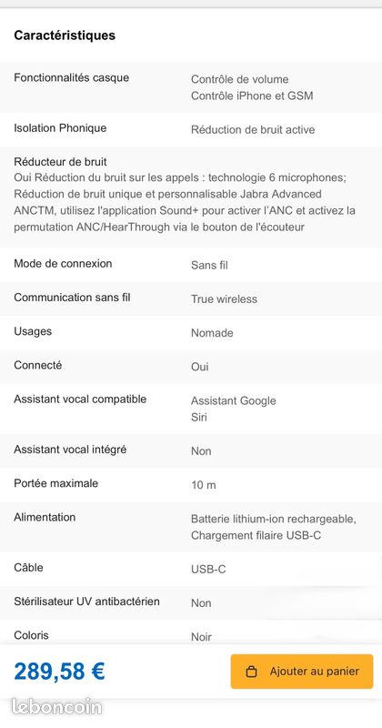 NEUFS Ecouteurs sans fil True Wireless Jabra Elite 85t avec réduction active de bruit Noir Titane (image 12)