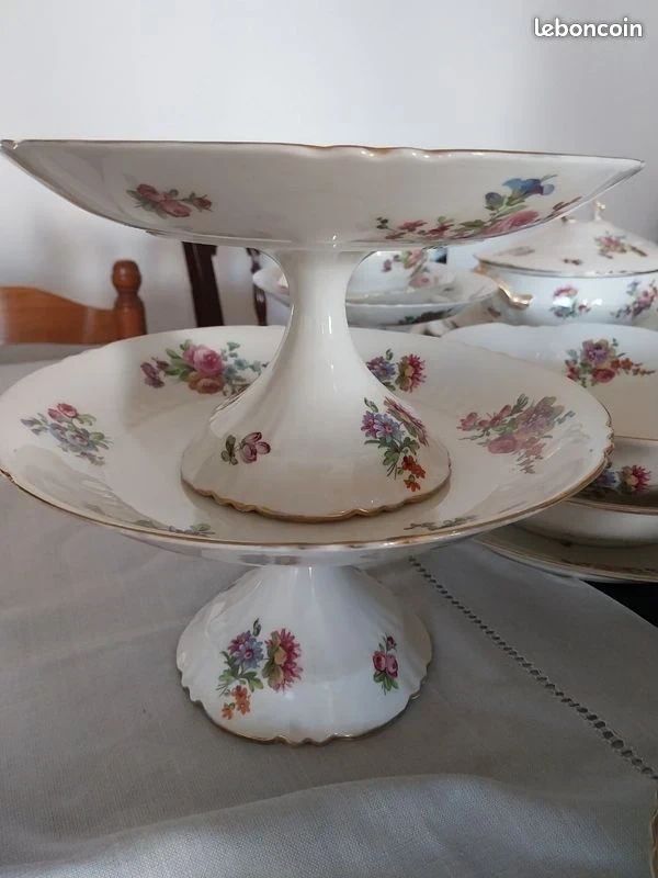 Service vaisselle ancien _ Porcelaine Limoges Manufacture DRB 56 pièces _ Vintage - Arts de la table