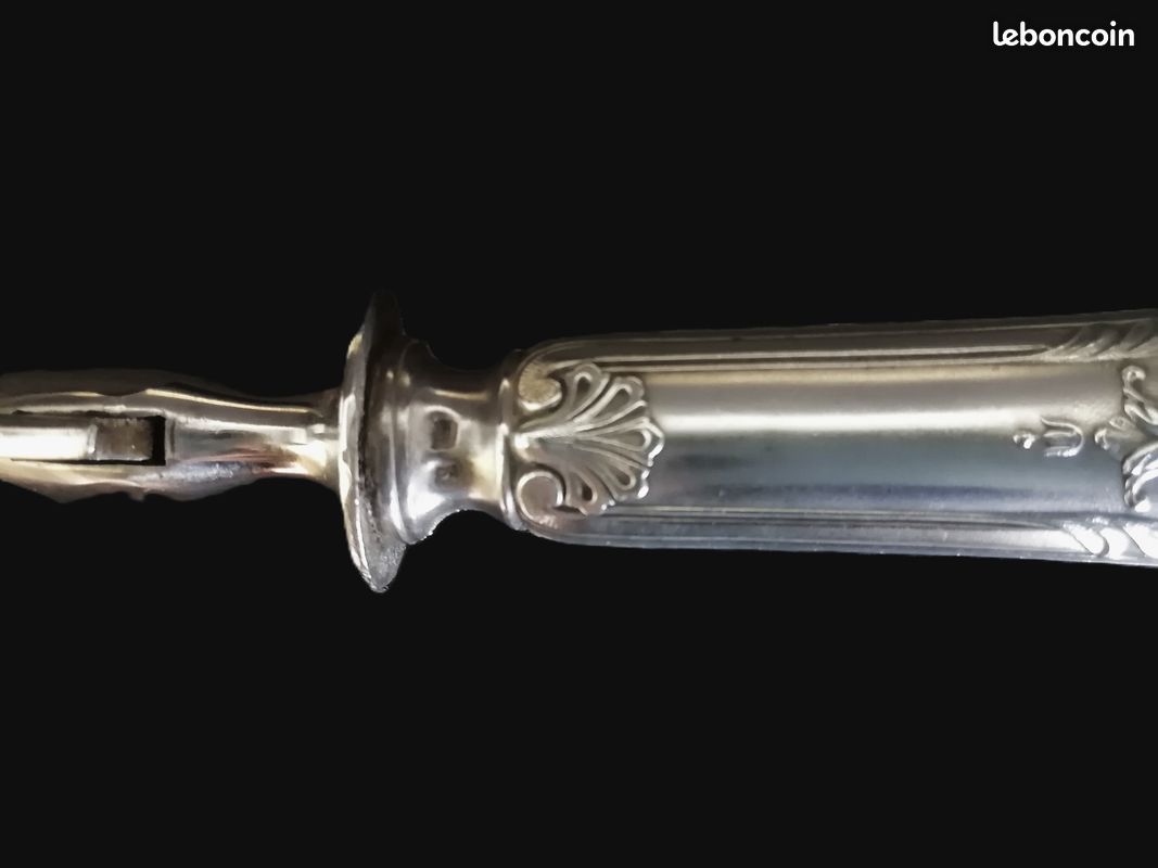 Set couverts pour couper la viande en métal argenté et acier forgé, style Napoléon III (image 10)