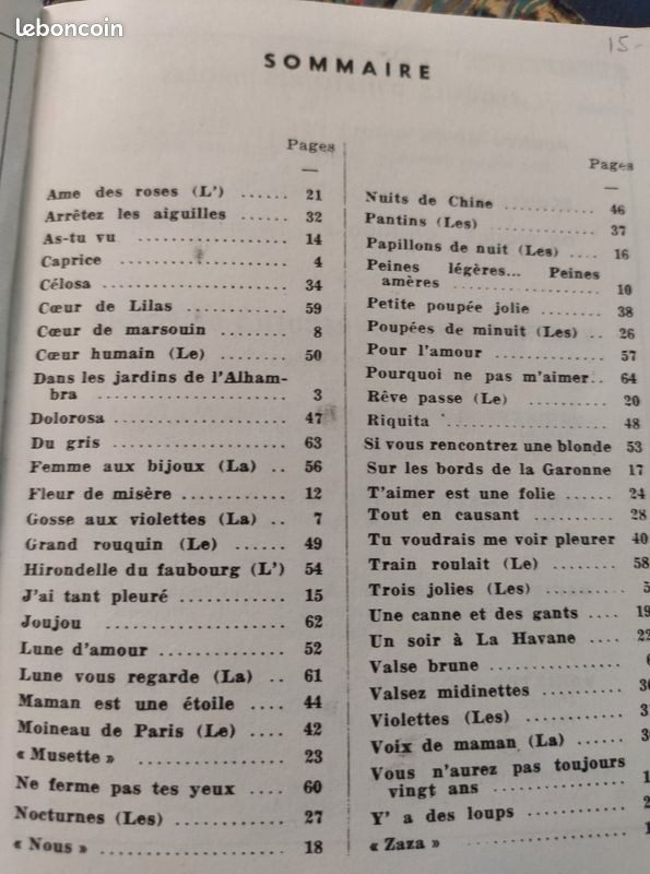 Livre les chansons de bon vieux temps (image 2)