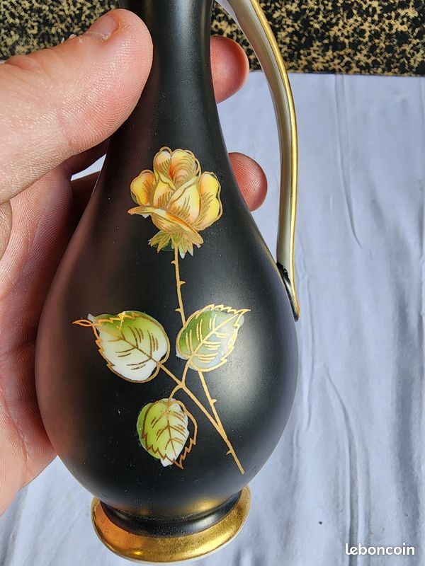 Vase Soliflore pichet feuille d'or Porcelaine ROYAL Bavaria Allemagne (image 7)