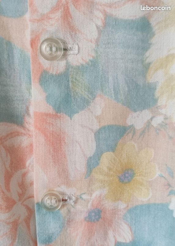 Adorable robe vintage fille manches courtes fleurie - Taille 5 ans (image 8)