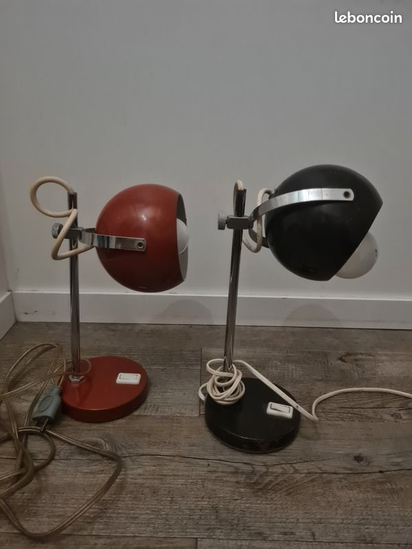 Lot de 2 lampes eyeball spaceage (image 1)