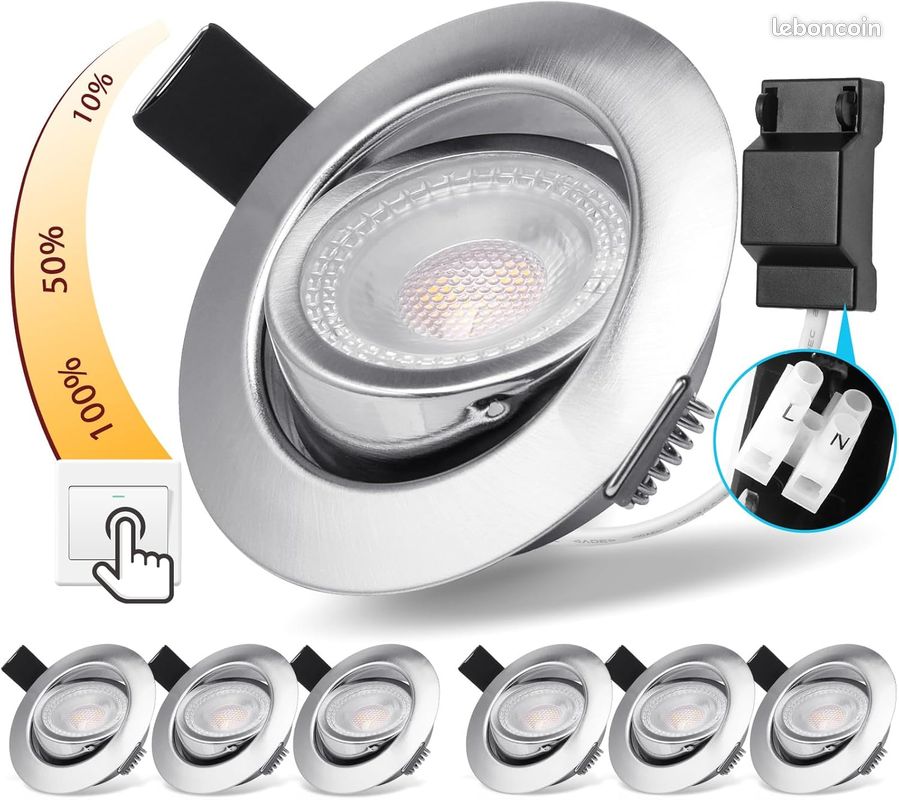 10 Spot LED Encastrable Rond 5W - Blanc Chaud 3000K | Leroy Merlin 10 Spot LED Encastrable Rond 5W - Blanc Chaud 3000K | Leroy Merlin