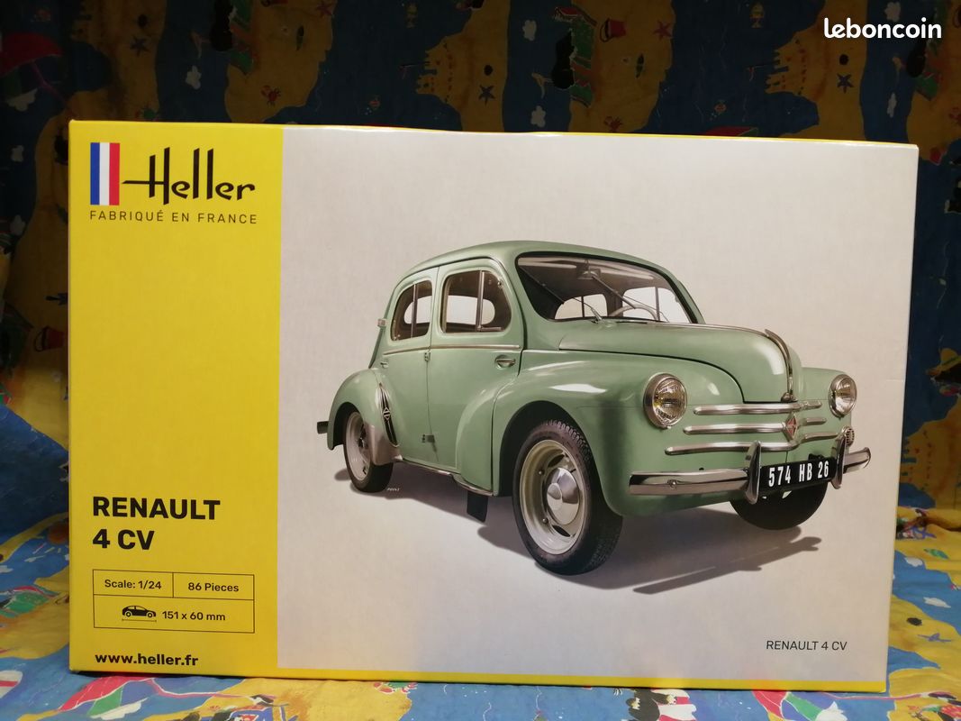 Kit avec maquette voiture et peinture : Peugeot 403 - Heller - Rue des