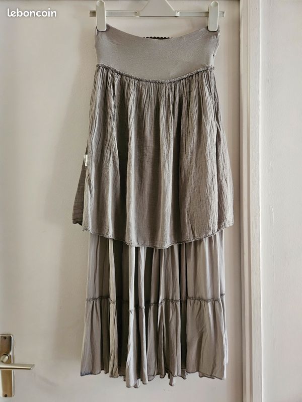 Jupe verte grisée - Taille Unique (image 8)