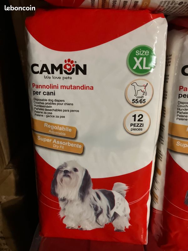 Lot de 5 paquets – Couches jetables pour chien Camon taille XL (60 couches au total) (image 2)