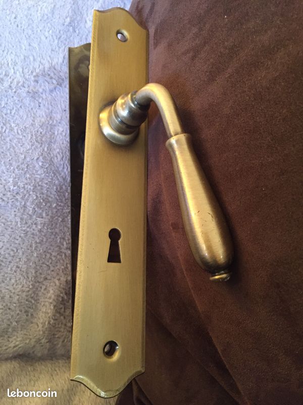 Poignée de porte métal doré long:24cm;larg:4cm (image 1)