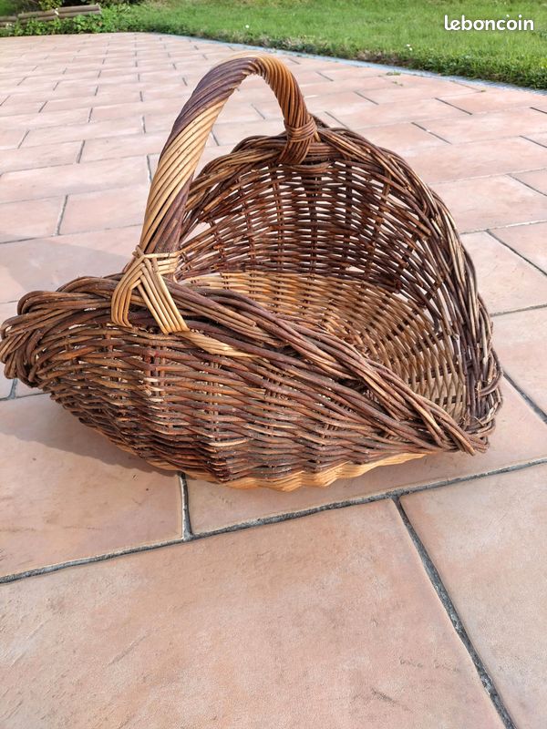 Panier à bois en osier tressé (image 1)